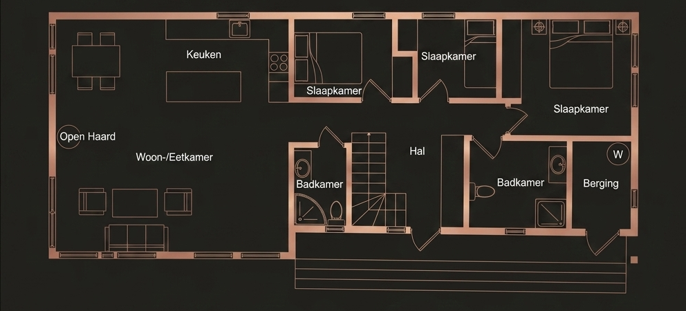 Plattegrond Nordic Dreamz, indeling eerste verdieping